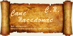 Cane Macedonac vizit kartica